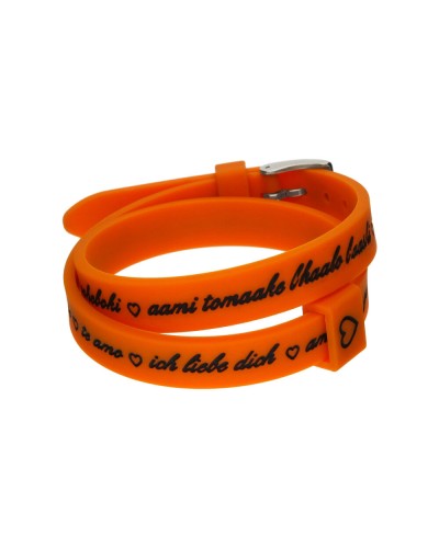 Bracciale Donna I LOVE YOU Argento 925 & Silicone - Il Mezzometro Regalo
