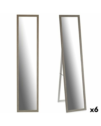 Espejo de pie gris madera y cristal, 44x32,5x120 cm, juego de 6
