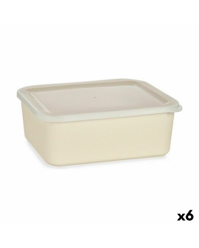 Scatola Portaoggetti Gialla con Coperchio 17 x 8 x 23,5 cm (Set da 6)