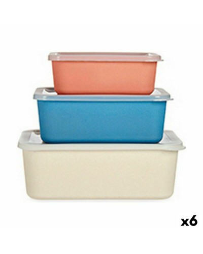 Boîtes Empilables Mélamine et Bambou (6 pièces) pour Organisation
