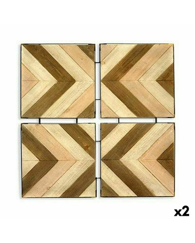 Wanddecoratie Bafana Bruin Beige 3 x 82,5 x 82,5 cm (2 Stuks)