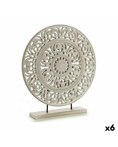 Statua Mandala Bianco Decorativa 49 x 44 x 7 cm (Set da 6)