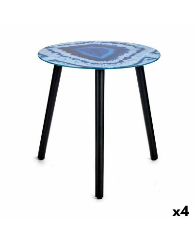 'Blue Black Marble Console Table, 40 x 41.5 x 40 cm, Set of 4'

