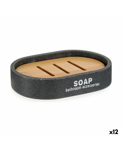 Zeepschaal Bruin Grijs Hars 8 x 2,5 x 12,5 cm (12 Stuks)