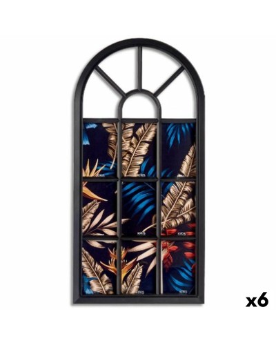 Cadre Photo Mural Fenêtre Noir - Verre et Plastique - 34,5 x 2,5 x 69,5 cm (Lot de 6)
