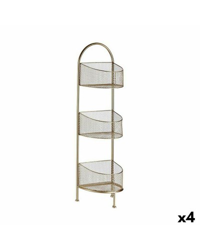 Estantería Dorada Plateada 4 Unidades | 21,2 x 97 x 28,5 cm | Metal | Organizador Plateado
