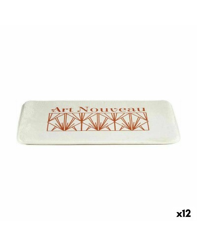 Tapis de Bain Art Nouveau Blanc et Bronze 40x60cm (Lot de 12)
