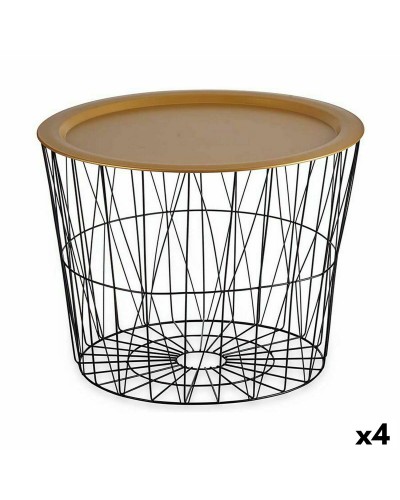 Zusatztisch Azura Schwarz Golden 62x45,5x62cm 4 Einheiten
