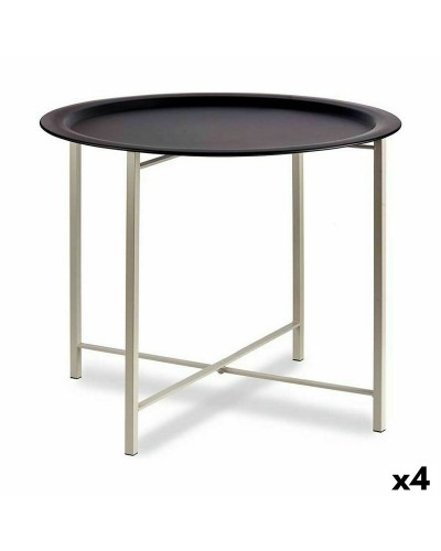 Mesa de Comedor Blanco Negro Metal 62 x 48,5 x 62 cm (4 unidades)
