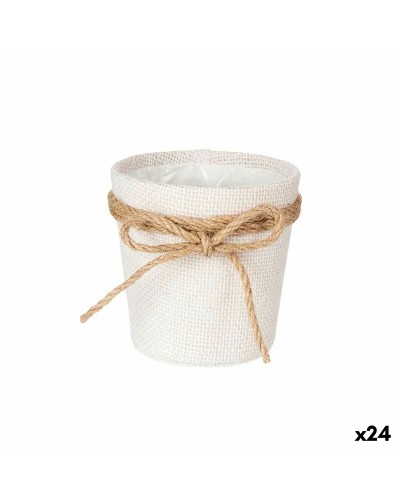 Vasi Fiocco in Tessuto Bianco | 11x10,5x11cm | Set da 24