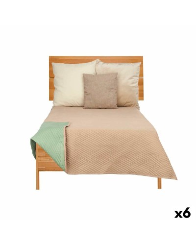 Omkeerbare sprei 240 x 260 cm Groen Beige (6 Stuks)