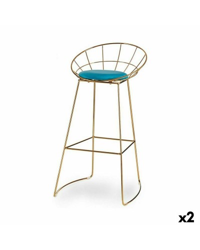 Kruk Blauw Gouden Ijzer 51 x 94 x 52 cm (2 Stuks)