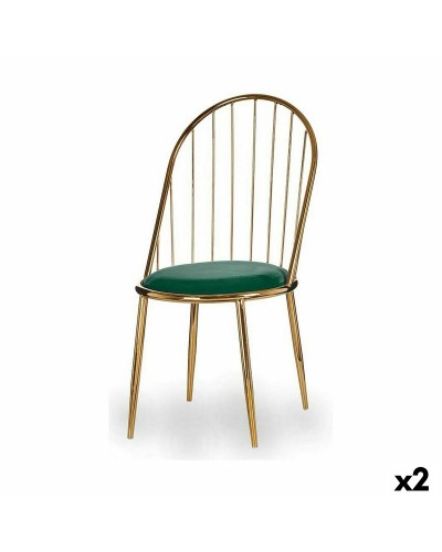 Stoel Stangen Groen Gouden 48 x 95,5 x 48 cm (2 Stuks)