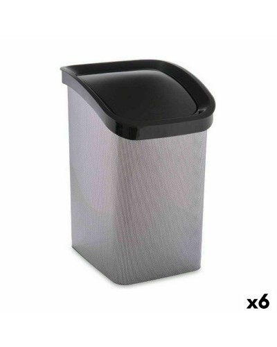 Swinging Bin 23L Dark Grey Plastic Home Use (6-pack)
