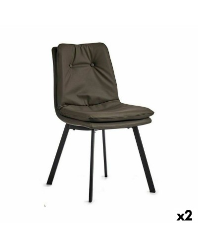 Nojatuoli Painikkeen Musta Harmaa Teräs 62 x 85 x 47 cm (2 osaa)