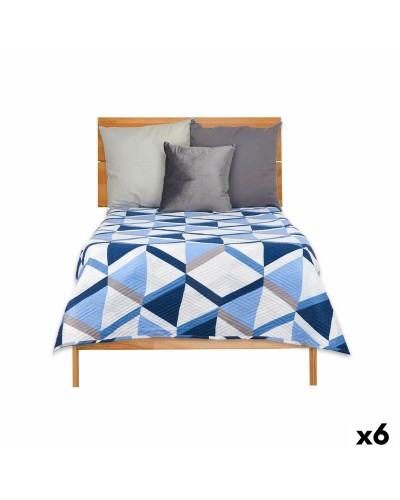 Omkeerbare sprei 180 x 260 cm Blauw Wit (6 Stuks)