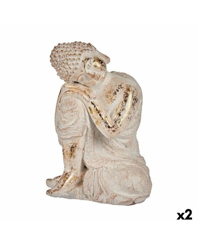 Dekorative Buddha Statue aus Polyresin | 2er Set | 23 x 33 x 26 cm
