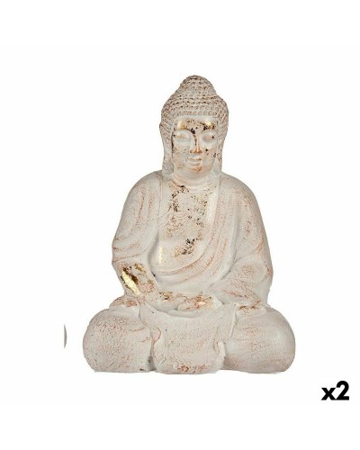 Decoratief tuinfiguur Boeddha Polyresin 22,5 x 41,5 x 29,5 cm (2 Stuks)