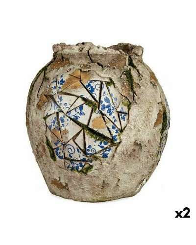 Decoratief tuinfiguur Vaas Polyresin 27 x 27 x 27 cm (2 Stuks)