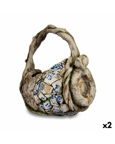 Decoratief tuinfiguur Vaas Polyresin 23,5 x 35 x 31 cm (2 Stuks)