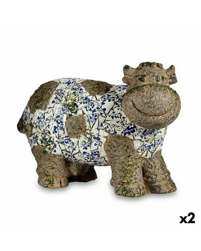 Gartenstatue Kuh aus Polyresin, 2er Set, 18,5 x 33,5 x 46,5 cm
