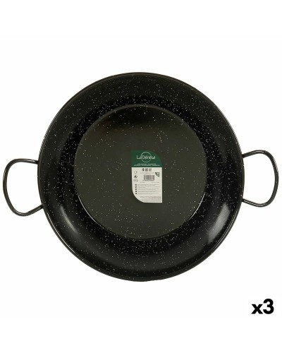 Poêle à paella en acier émaillé de 45 cm, parfaite pour d'authentiques plats espagnols.
