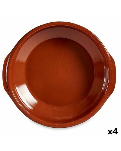 Cookware Essentials: Pentola in Argilla Cotta da 38 cm | Set da 4 | Perfetta per Cucinare e Arrostire