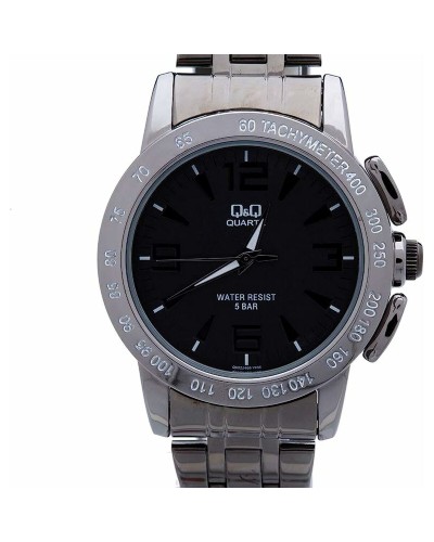 Q&Q Men's Watch Black Silver Ø40mm - Casual Elegant Style
