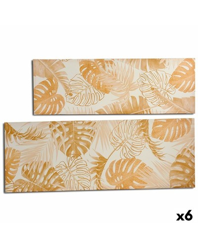 Canvas Blad van een plant Gouden 135 x 45 x 1,5 cm (6 Stuks)