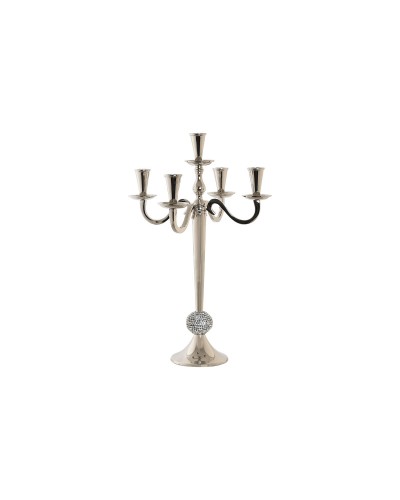 Kroonkandelaar DKD Home Decor Zilverkleurig Acryl Aluminium Verchroomd 30 x 30 x 47 cm