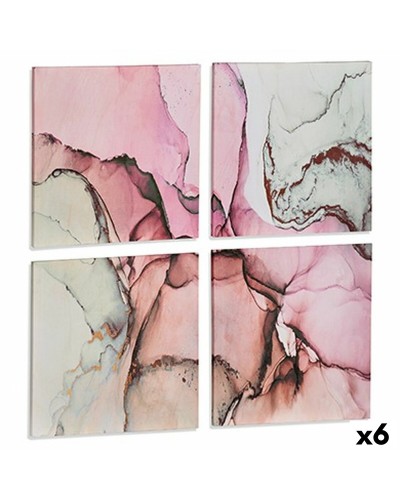 Set of 4 pictures Kangas Pinkki Marmori 35 x 7 x 35 cm (6 osaa)