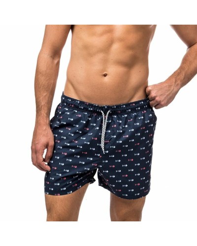 Alphaventure Costume Homme Bleu Marine à Chevrons - Séchage Rapide, Mer & Piscine
