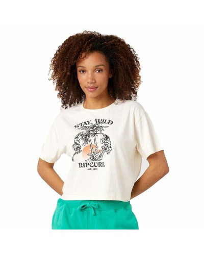 Rip Curl Stay Wild - Camiseta Manga Corta Blanca - Algodón Orgánico
