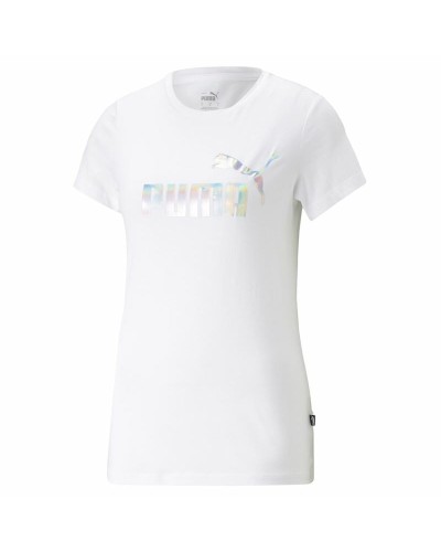 Puma Ess+ Nova Shine - Camiseta de Mujer Blanca - Deporte y Casual

