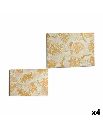 Bilder Gold Blatt Pflanze (120 x 80 x 2,5 cm, 4er Set)
