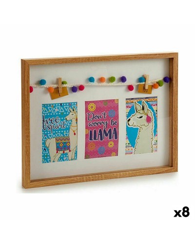 Tassel Flame Wall Photo Frame, Multicolor, Set of 8, Wood, 30 x 3 x 41 cm
