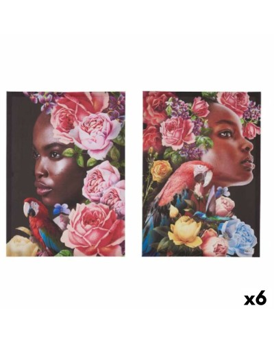 Láminas sobre Lienzo Mujer Tropical | Set de 2 Cuadros | Medida 70 x 50 cm | Uso Interior y Decorativo
