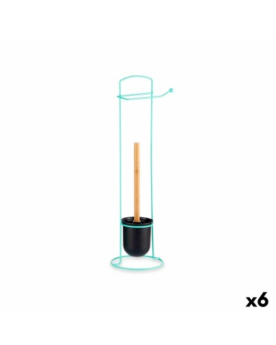 Toiletrolhouder Munt Metaal Bamboe 17 x 57 x 16,5 cm (6 Stuks)