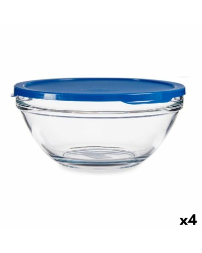 Pyöreä eväsrasia kannella Chefs Sininen 2,5 L 23,7 x 10,1 x 23,7 cm (4 osaa)