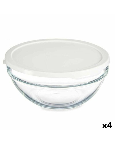 Pyöreä eväsrasia kannella Chefs Valkoinen 1,7 L 21 x 9 x 21 cm (4 osaa)