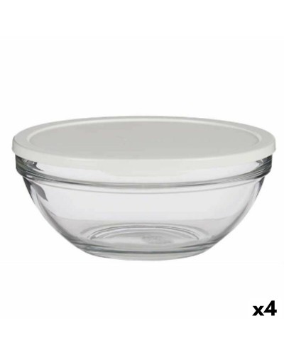 Boîte à Déjeuner Ronde Chefs 2,5 L avec Couvercle Blanc (Lot de 4)
