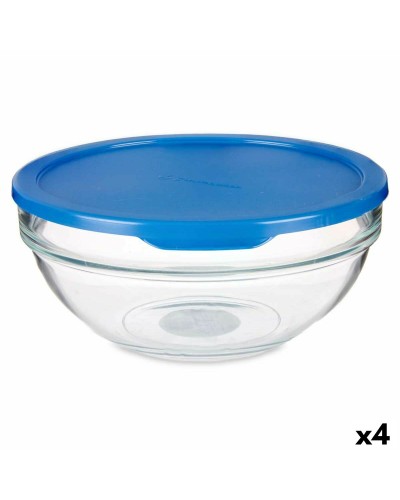 Ronde Lunchtrommel met Deksel Chefs Blauw 1,135 L 17,2 x 7,6 x 17,2 cm (4 Stuks)
