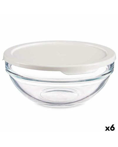 Fiambrera Chefs Blanco Redonda Sellada 595 ml, Juego de 6
