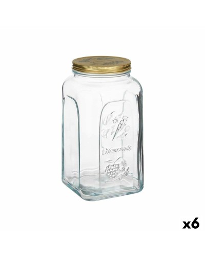 Burk Homemade Transparent Gyllene Metall Glas 3 L 13 x 25 x 13 cm (6 antal)