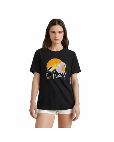 O'Neill T-shirt Femme Luano Graphic Noire - Manches Courtes Décontracté
