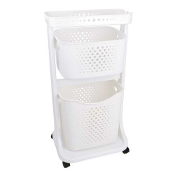 Carrello Porta Abiti Bianco Polipropilene (33 x 81 x 44 cm) - Soluzione Salvaspazio per la Tua Garderie