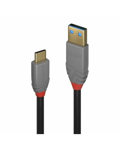 LINDY USB-A to USB-C Cable 50cm Black - Fast Charging & Data Transfer

