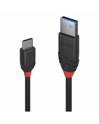 LINDY Câble USB-A/USB-C 1.5m Noir - Charge Rapide & Transfert de Données

