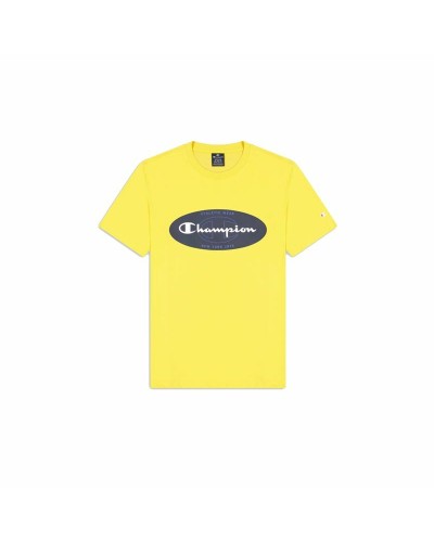 Champion Camiseta de Manga Corta Amarilla para Hombre - Algodón, Deportiva
