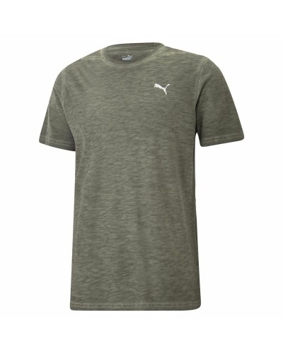 Puma Studio Foundation: Camiseta de Hombre Verde Oliva - Manga Corta Deportiva
